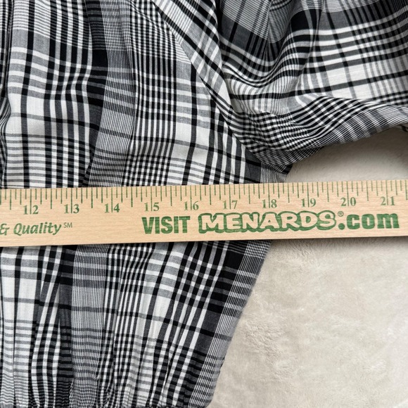 Plaid Smocked Midi Dress Black White Cottagecore Modest Long Sleeve Size M NWT - Picture 7 of 10
